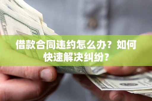 武汉借款合同违约怎么办？如何快速解决纠纷？