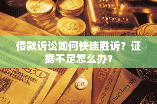 武汉借款诉讼如何快速胜诉？证据不足怎么办？