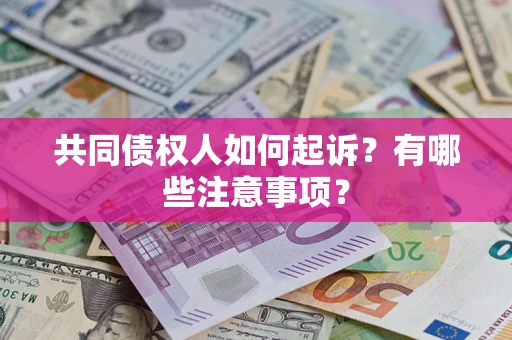 武汉共同债权人如何起诉？有哪些注意事项？